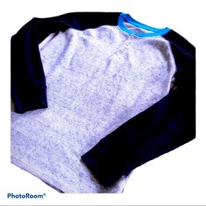 Black Grey Lofi Warm Thermal Henley Boys 14 - 16 NWOT‎